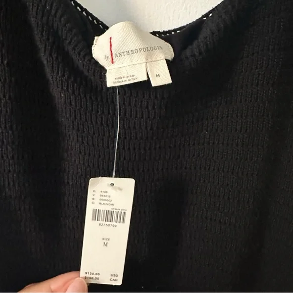 Anthropologie Ruffled Pointelle Crocheted Mini Dress - Picture 3 of 3